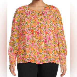 NWT Terra and sky 1X floral shirt 1523
